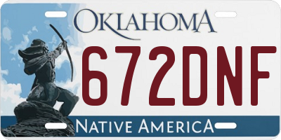 OK license plate 672DNF