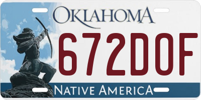 OK license plate 672DOF
