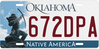 OK license plate 672DPA