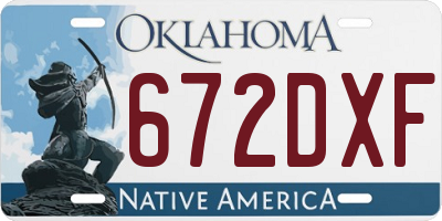 OK license plate 672DXF