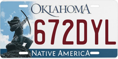 OK license plate 672DYL