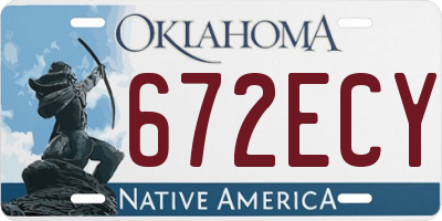 OK license plate 672ECY