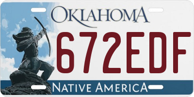 OK license plate 672EDF