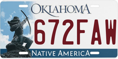 OK license plate 672FAW