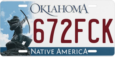 OK license plate 672FCK