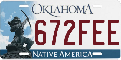 OK license plate 672FEE