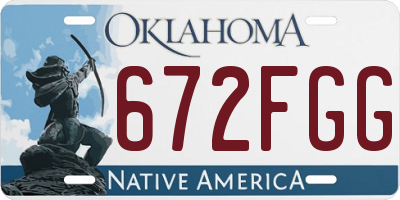 OK license plate 672FGG