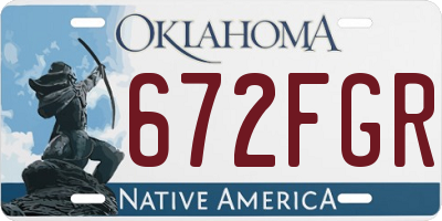 OK license plate 672FGR