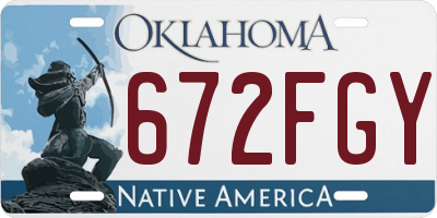 OK license plate 672FGY