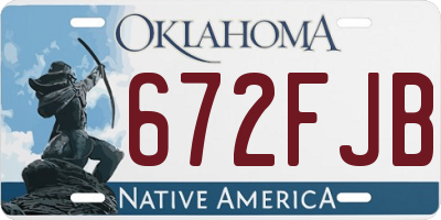 OK license plate 672FJB