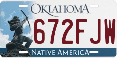 OK license plate 672FJW