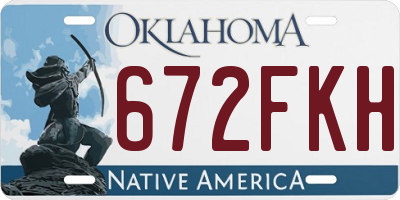 OK license plate 672FKH