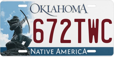 OK license plate 672TWC