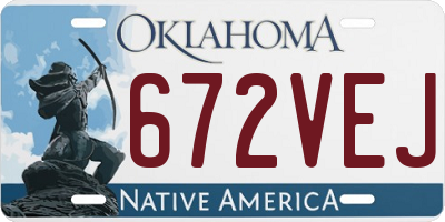 OK license plate 672VEJ