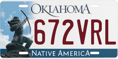 OK license plate 672VRL