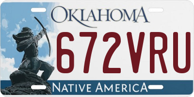 OK license plate 672VRU