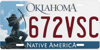 OK license plate 672VSC