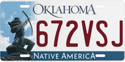 OK license plate 672VSJ