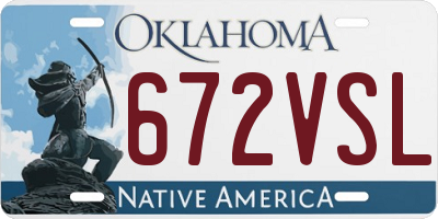 OK license plate 672VSL