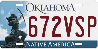 OK license plate 672VSP