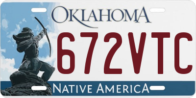 OK license plate 672VTC