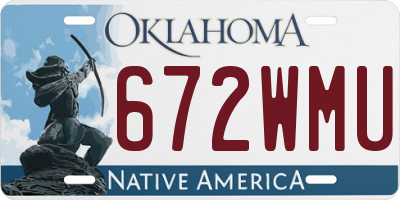 OK license plate 672WMU