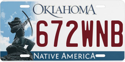 OK license plate 672WNB