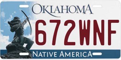 OK license plate 672WNF