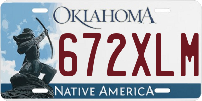 OK license plate 672XLM