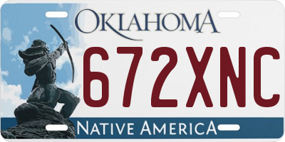 OK license plate 672XNC