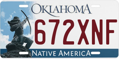 OK license plate 672XNF