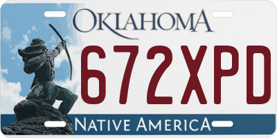 OK license plate 672XPD