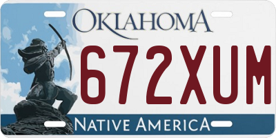 OK license plate 672XUM