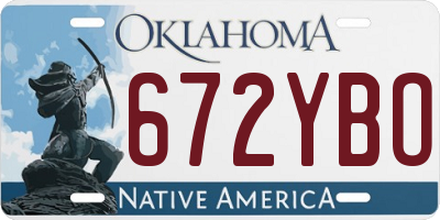 OK license plate 672YBO
