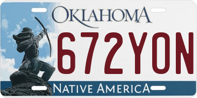 OK license plate 672YON