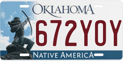 OK license plate 672YOY