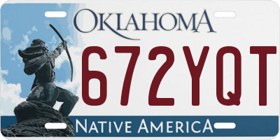 OK license plate 672YQT