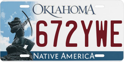 OK license plate 672YWE