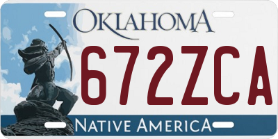 OK license plate 672ZCA
