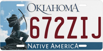 OK license plate 672ZIJ