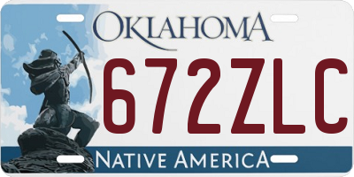 OK license plate 672ZLC