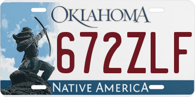 OK license plate 672ZLF