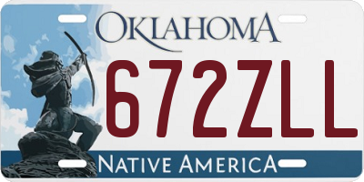 OK license plate 672ZLL