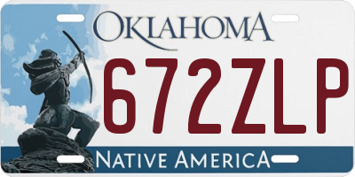 OK license plate 672ZLP