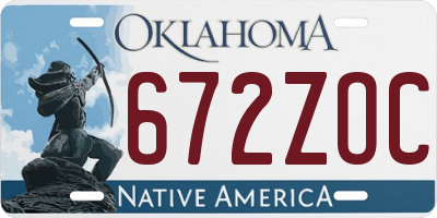 OK license plate 672ZOC