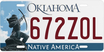 OK license plate 672ZOL