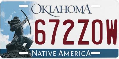 OK license plate 672ZOW