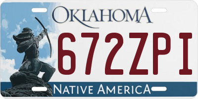 OK license plate 672ZPI