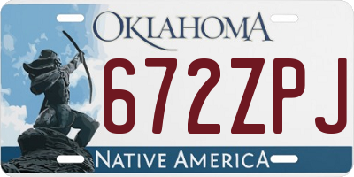 OK license plate 672ZPJ