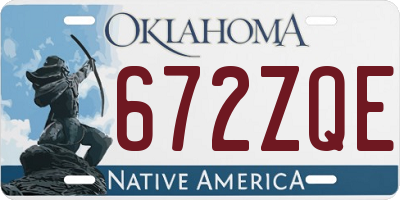 OK license plate 672ZQE